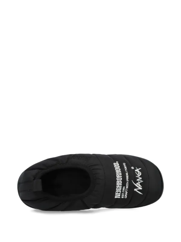 Neighborhood x Nanga x Subu Vamp Quilted Slippers | Black