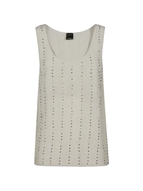 PINKO top estilo chaleco con rayas de joyas