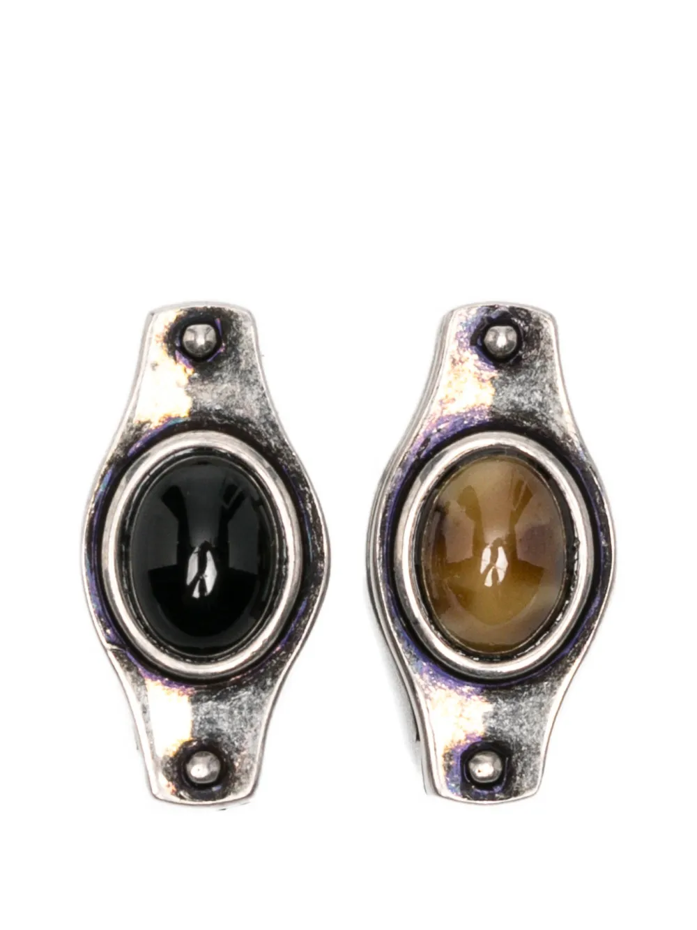 Versace Ellittica gemstone hoop earrings - Argento