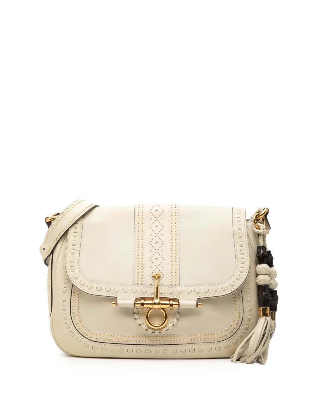 Gucci Pre-Owned 2000-2015 Medium Leather Snaffle Bit shoulder bag - Bianco