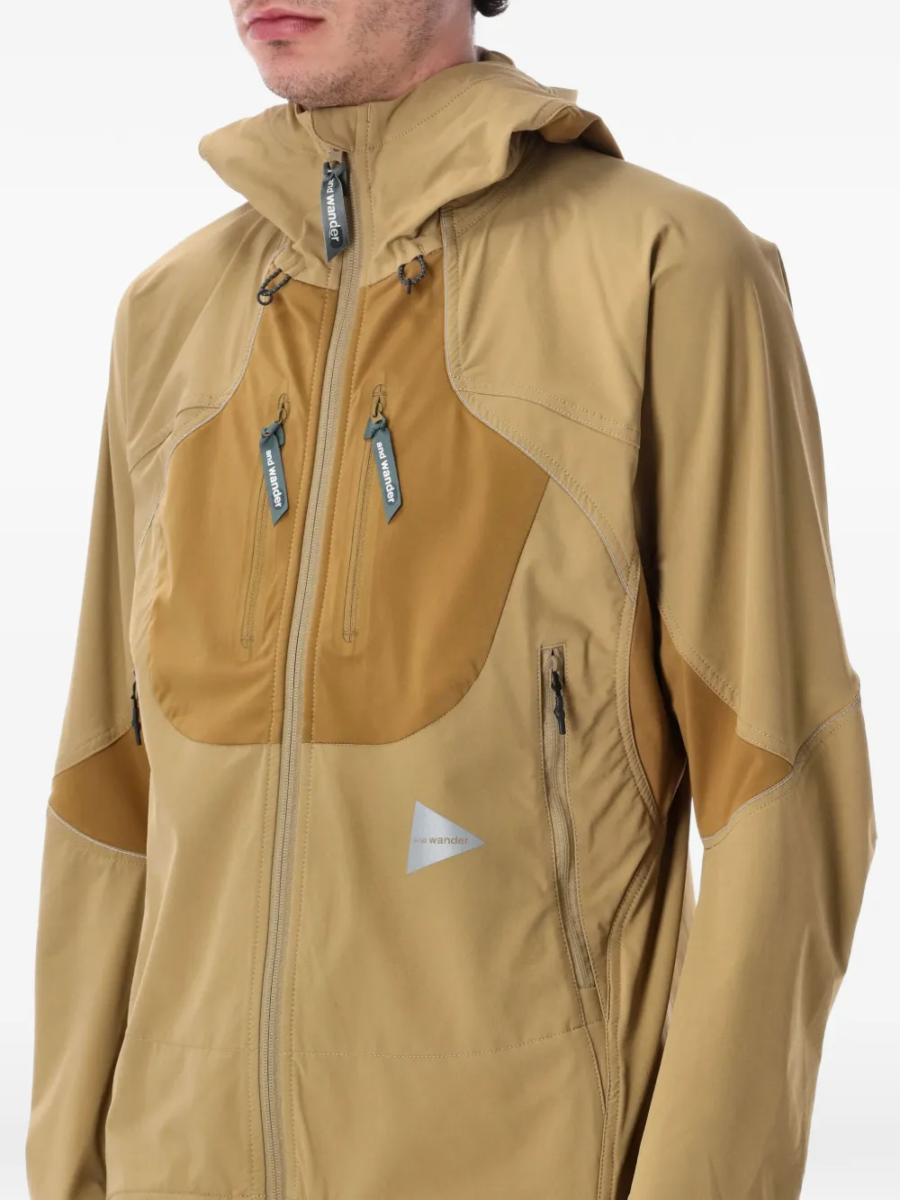  And Wander Zip Panelled Jacket - Neutrals 