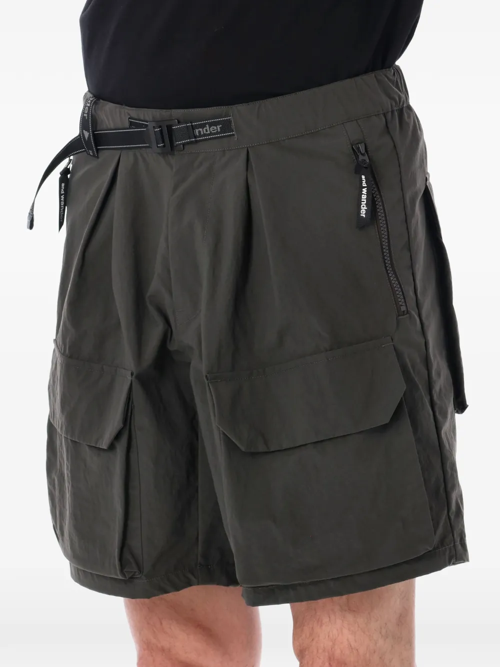  And Wander Twill Cargo Shorts - Grey 
