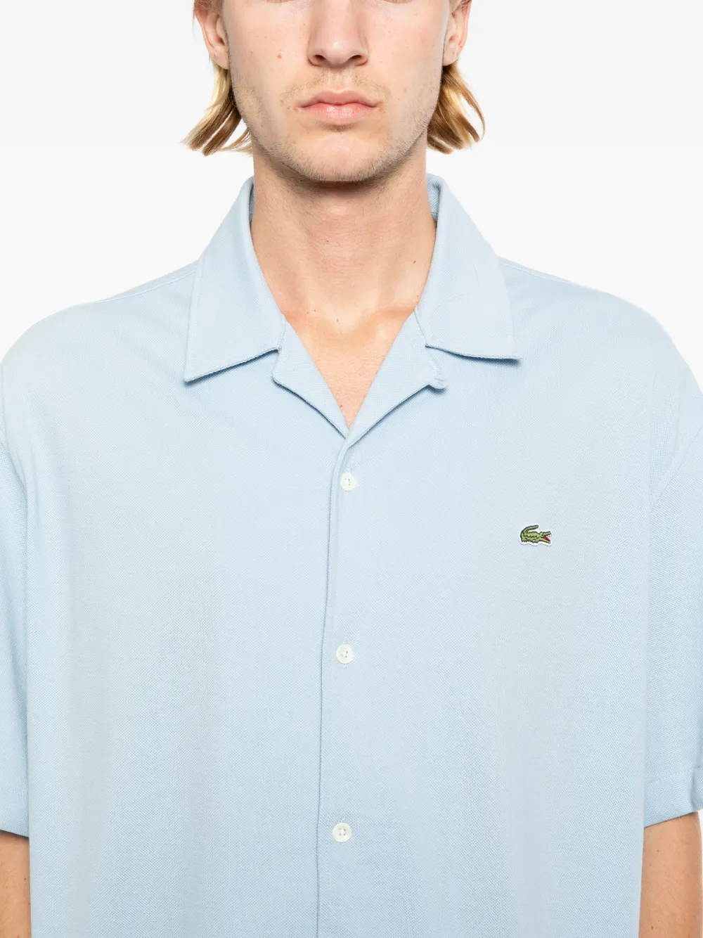 Lacoste Overhemd met geborduurd logo Blauw