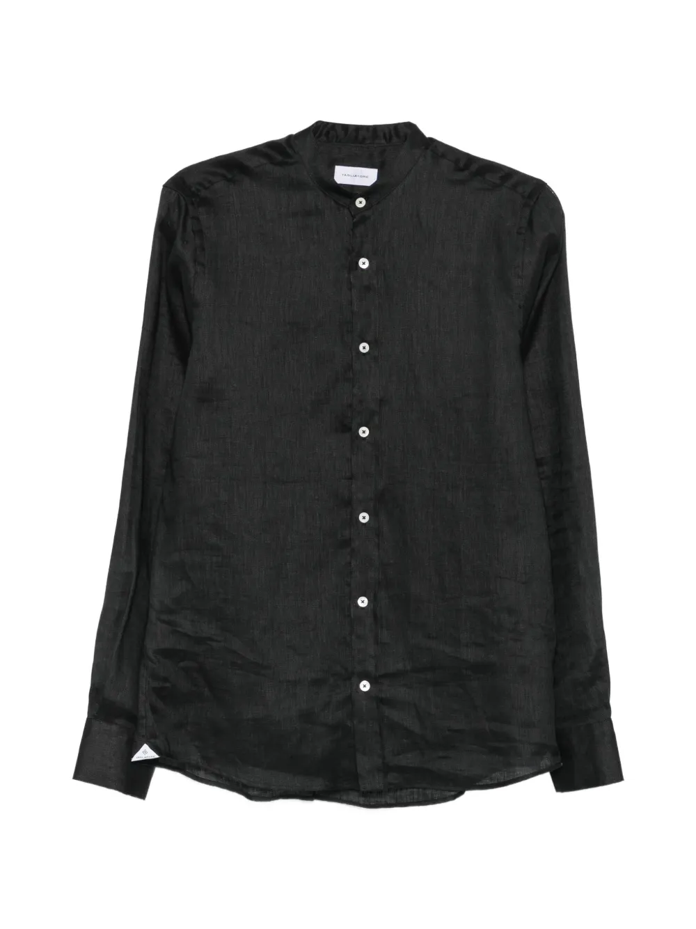 Tagliatore Cannes band-collar long-sleeve shirt - Nero