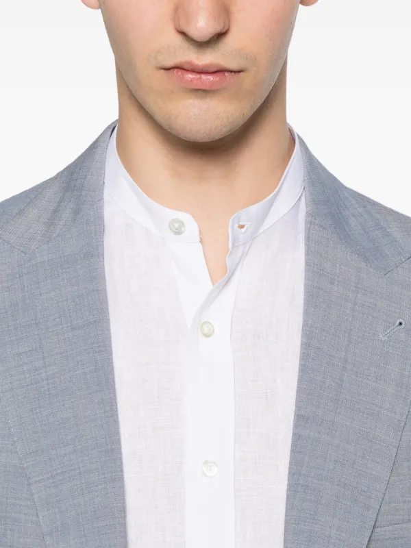 Tagliatore Cannes バンドカラーシャツ | ホワイト | FARFETCH JP
