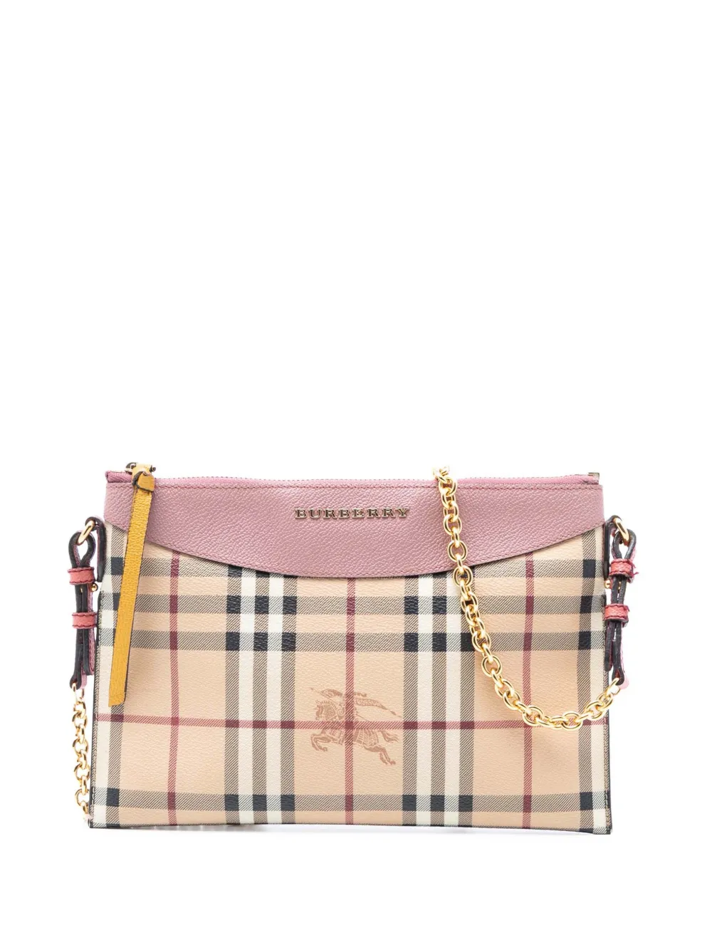 Burberry Pre-Owned 2000-2017 Haymarket Check Coated Canvas Peyton crossbody bag - Braun