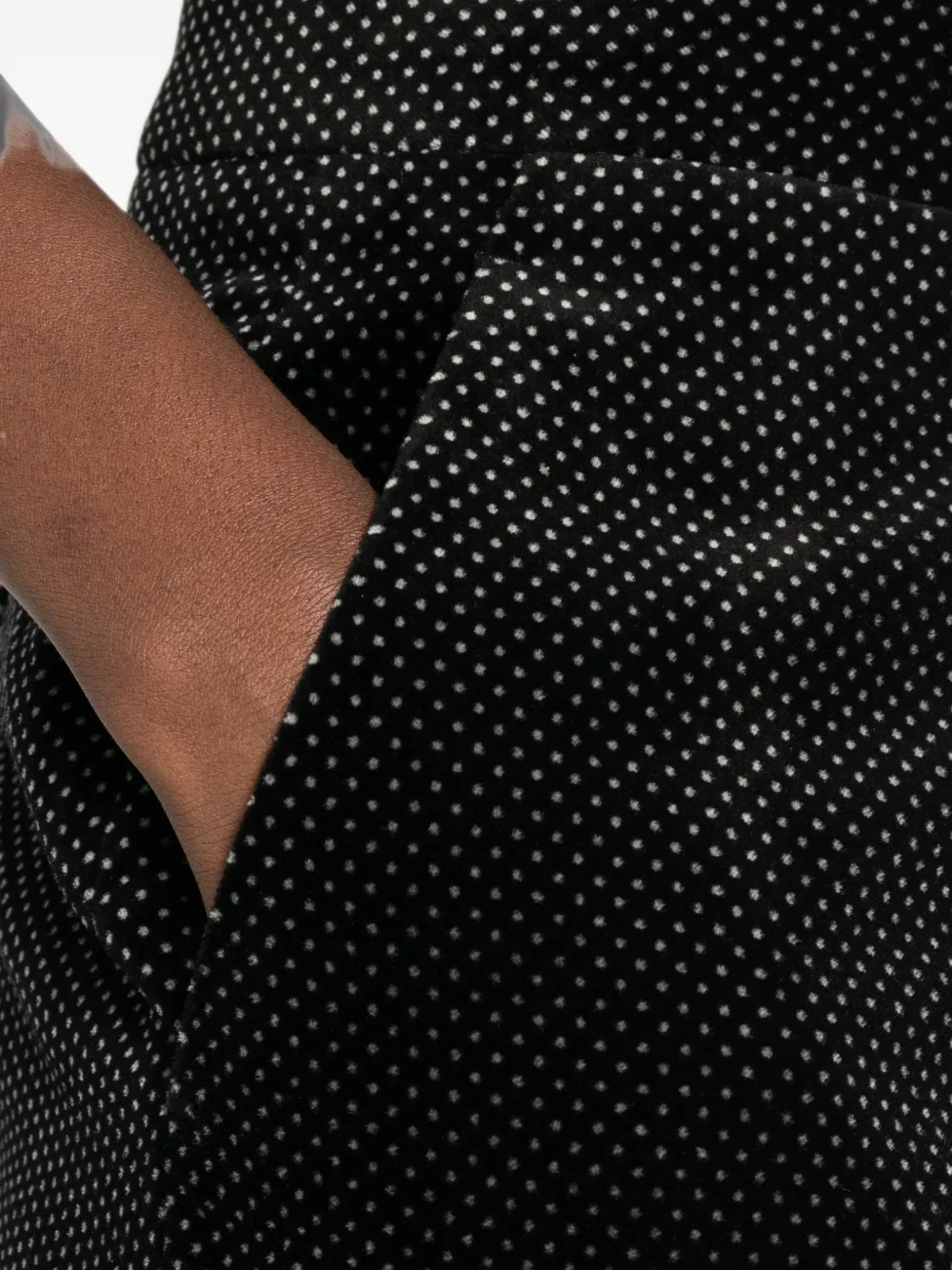 TOM FORD Fluwelen broek met stippen Zwart