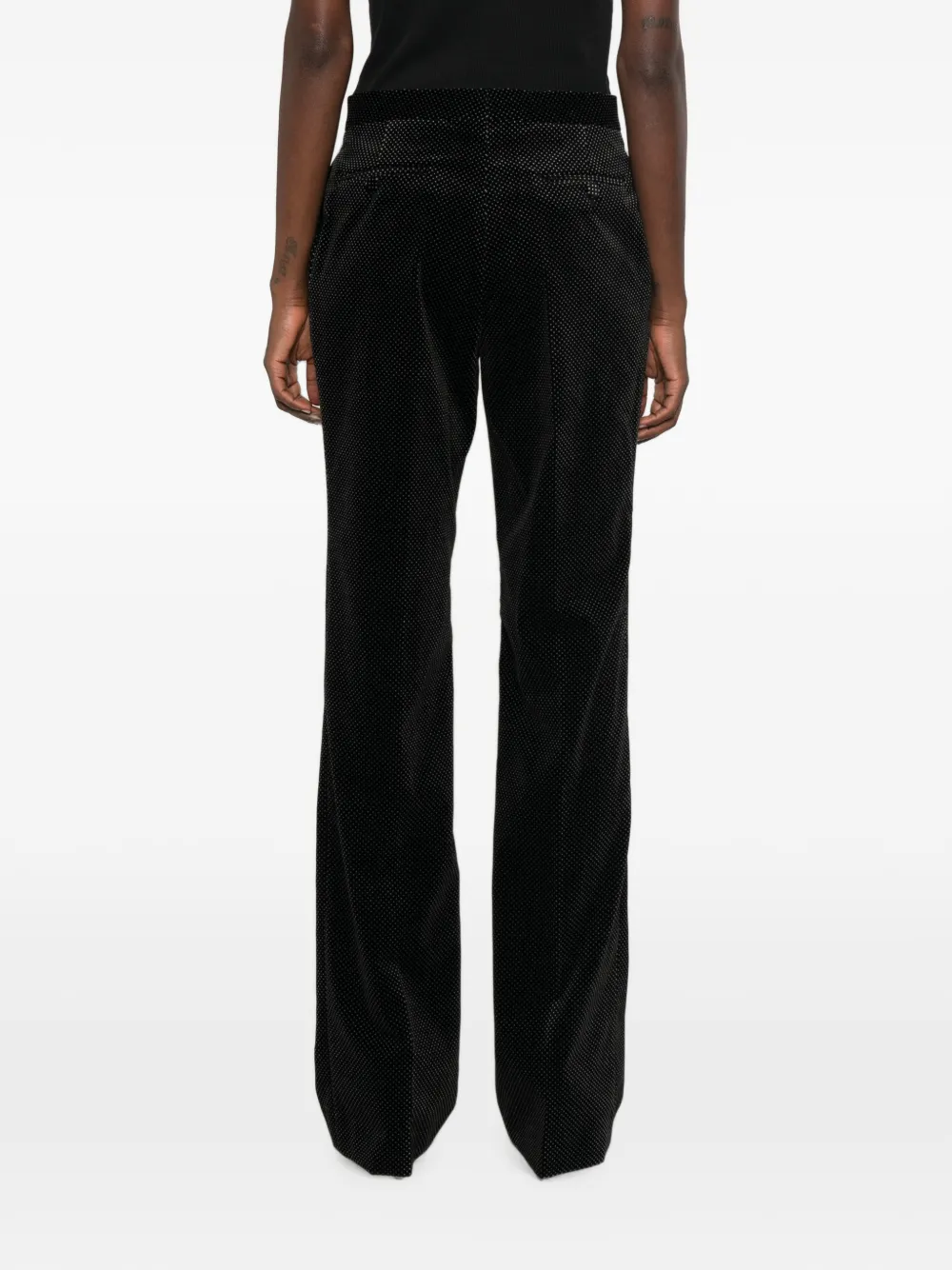 TOM FORD Fluwelen broek met stippen Zwart