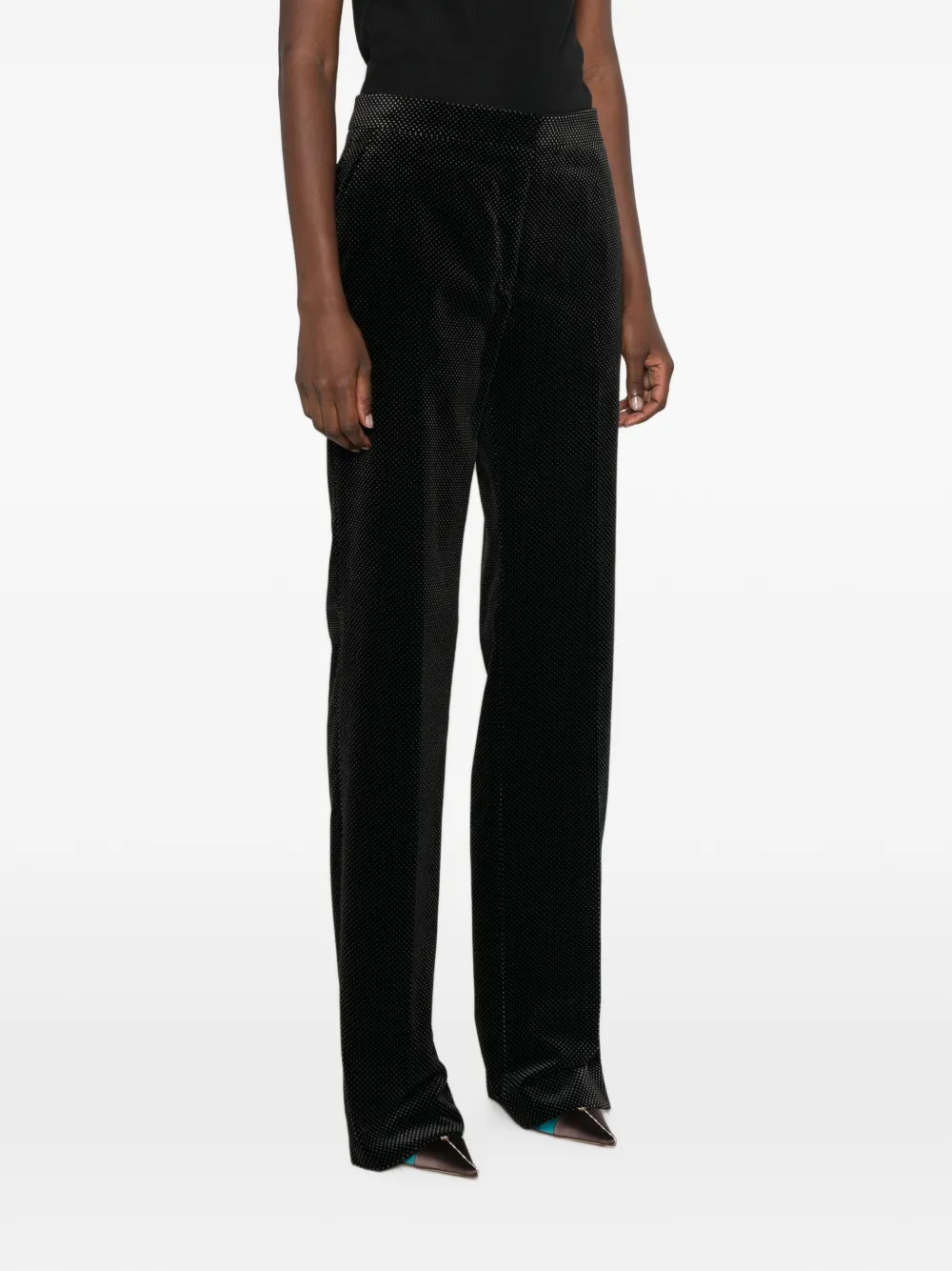 TOM FORD Fluwelen broek met stippen Zwart