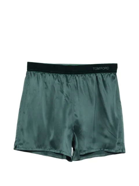 TOM FORD pantalones de pijama de seda con logo en la cinturilla