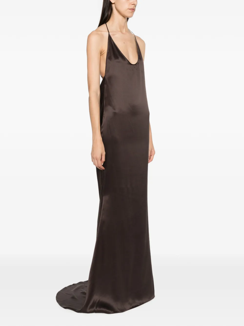 TOM FORD Jurk met open rug Bruin