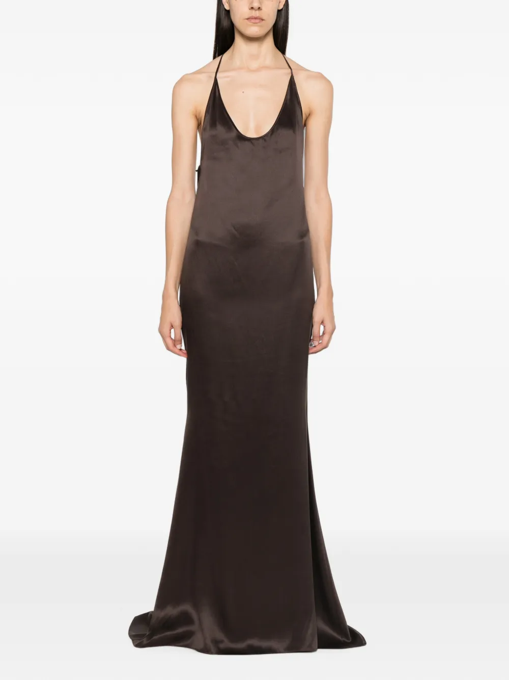 TOM FORD Jurk met open rug Bruin