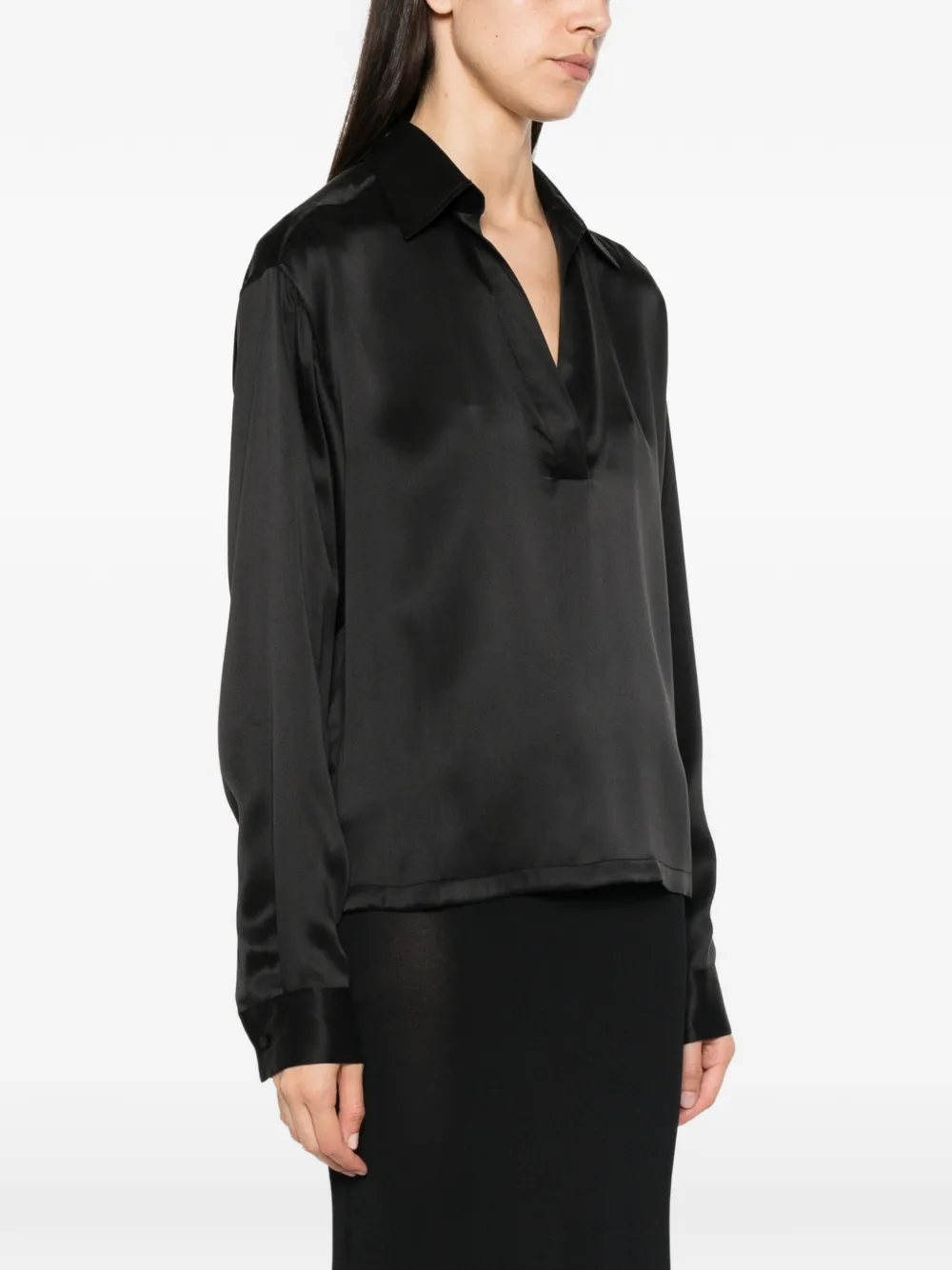 TOM FORD Blouse met V-hals Zwart