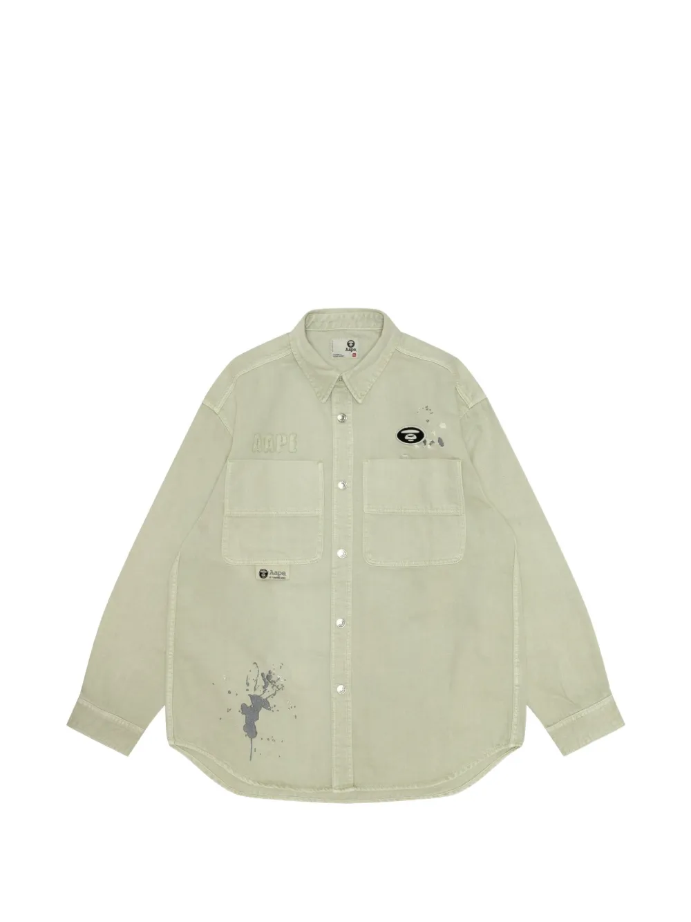 AAPE BY *A BATHING APE® Moonface splatter embroidered shirt · S