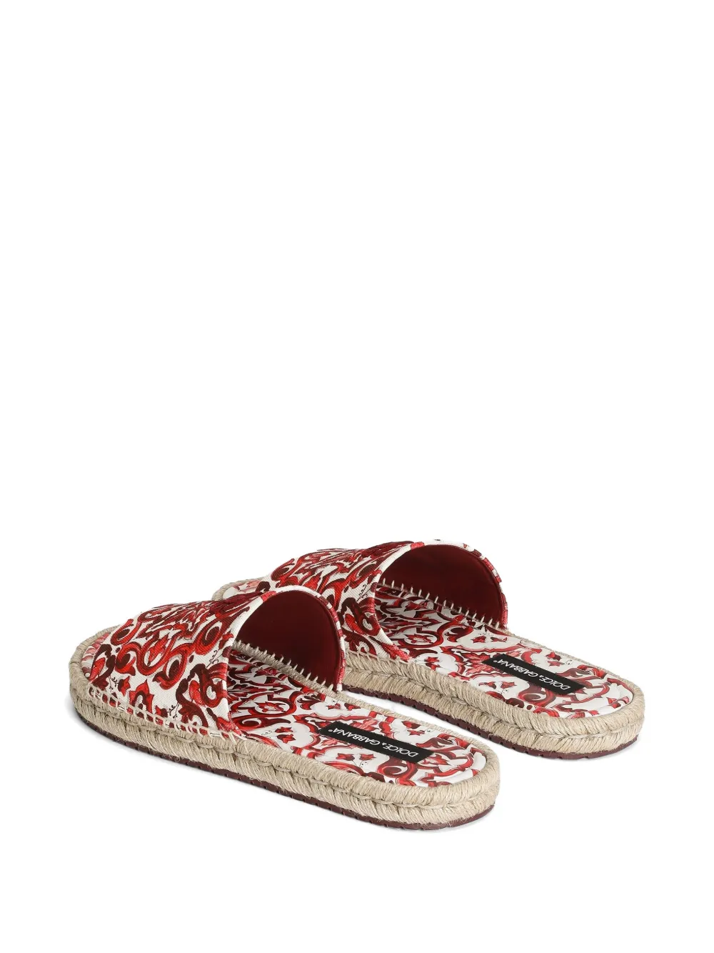Dolce & Gabbana Canvas espadrilles met Majolica-print Wit