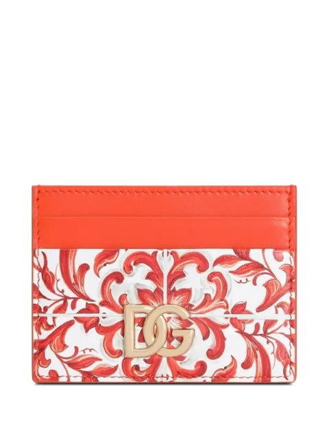 Dolce & Gabbana 3.5 card holder in majolica-print calfskin