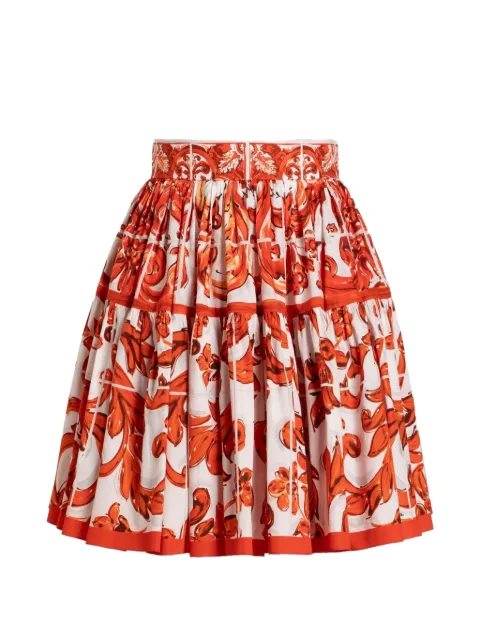 Dolce & Gabbana Majolica-print poplin skirt