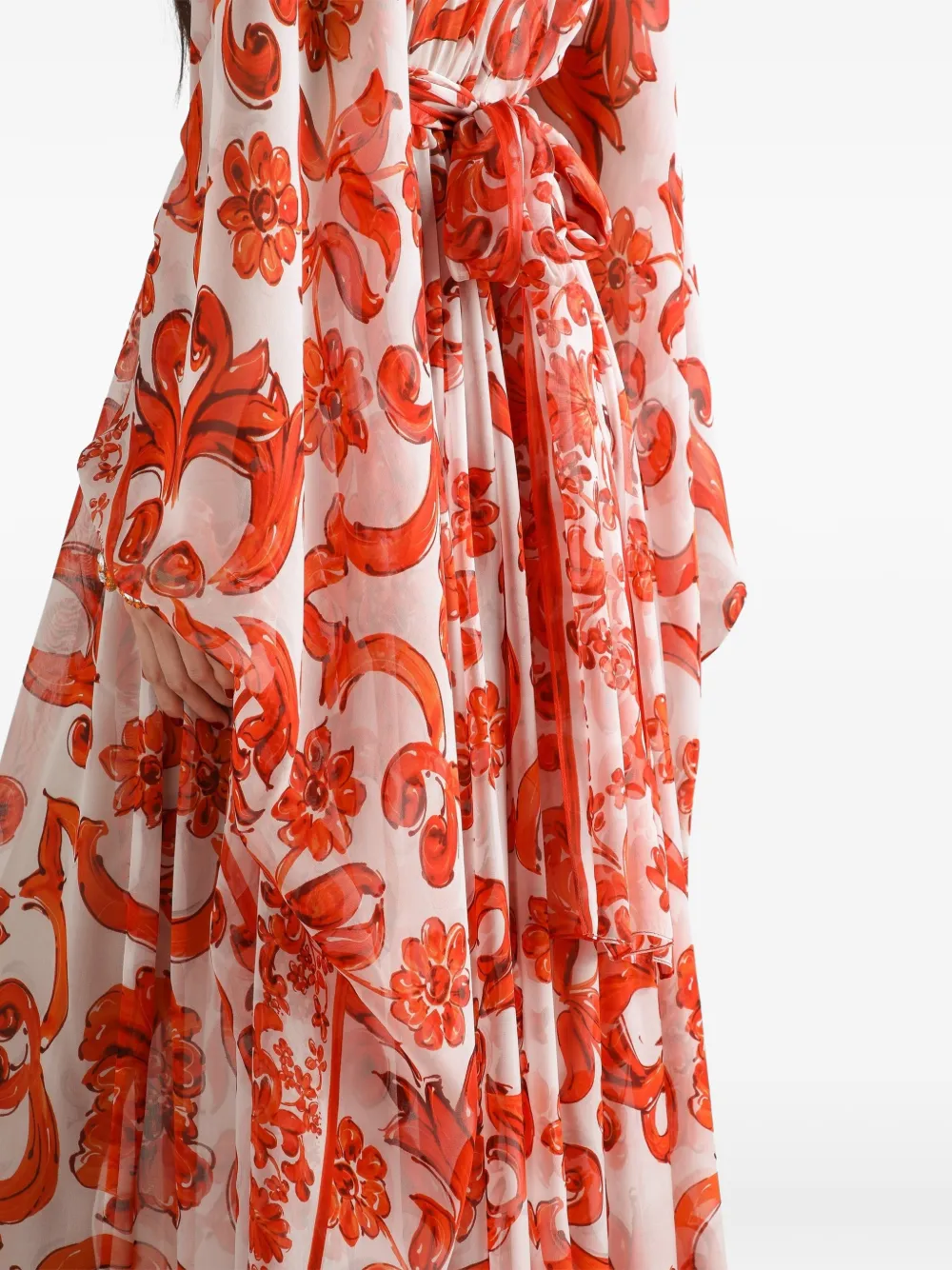 Dolce & Gabbana Maxi-jurk met Majolica-print Wit