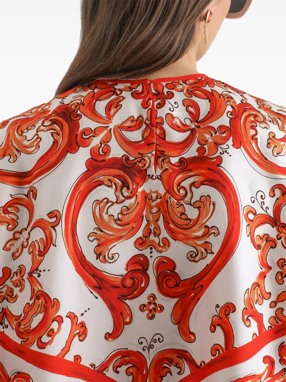 Dolce & Gabbana Grafische top met ronde hals Wit