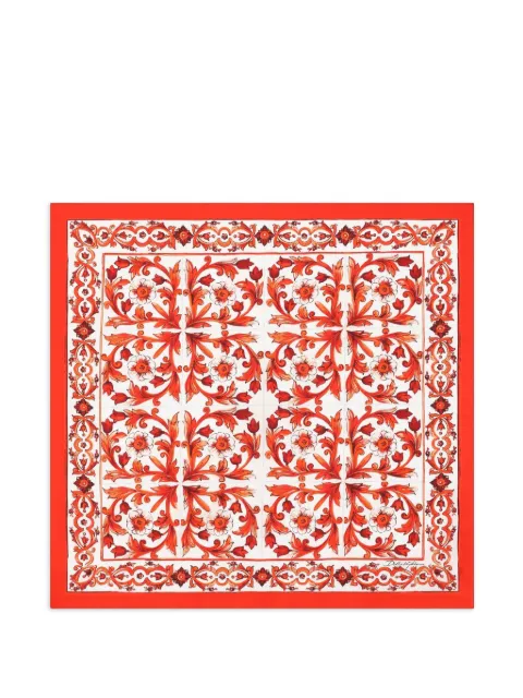 Dolce & Gabbana 70x70 Majolica-print silk twill scarf