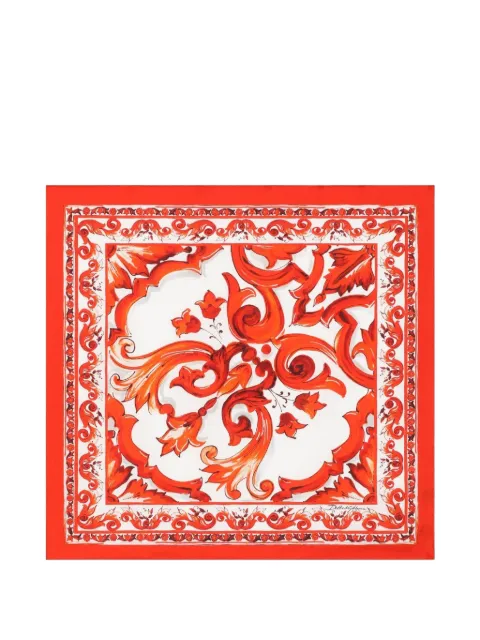 Dolce & Gabbana 50x50 Majolica-print silk twill scarf