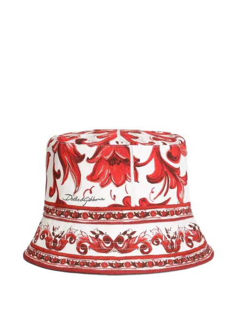 Dolce & Gabbana Majolica-print drill bucket hat