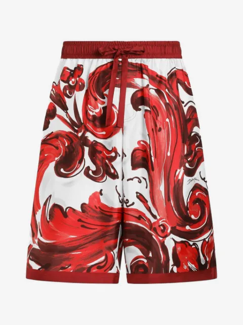 Dolce & Gabbana  Vanity bermuda shorts in Majolica-print silk twill 
