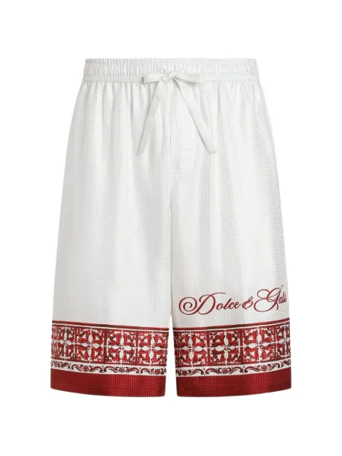 Dolce & Gabbana Majolica-print jacquard twill Vanity bermuda