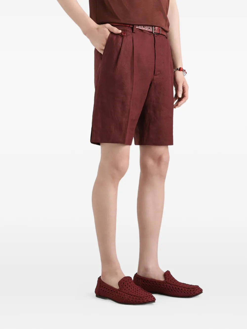Dolce & Gabbana Linnen bermuda shorts Rood
