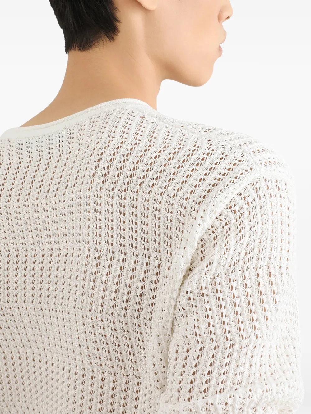 Dolce & Gabbana Gehaakte pullover van zijde en katoen Wit