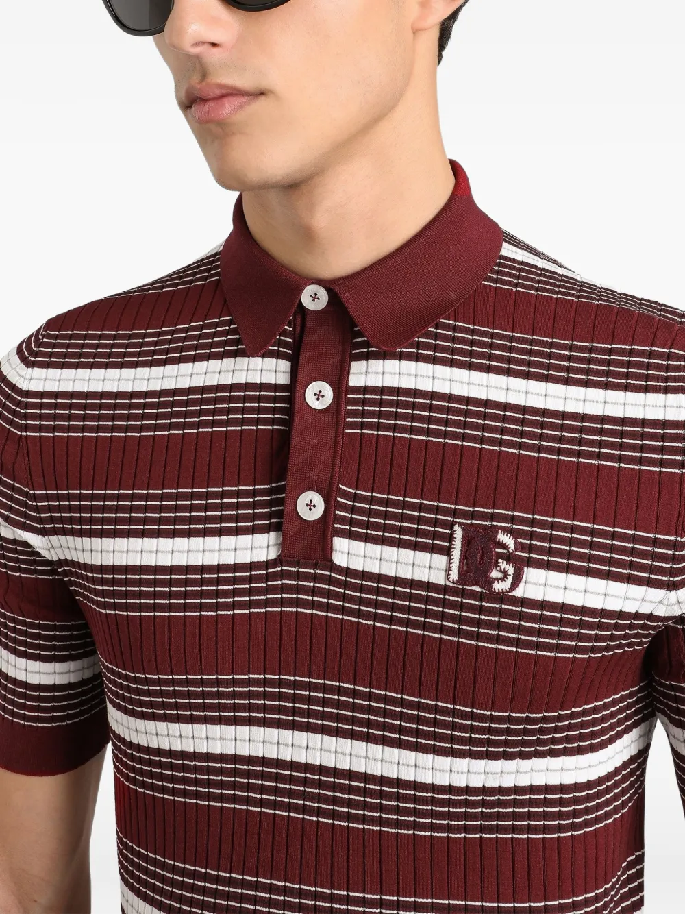 Dolce & Gabbana Gestreept poloshirt Rood