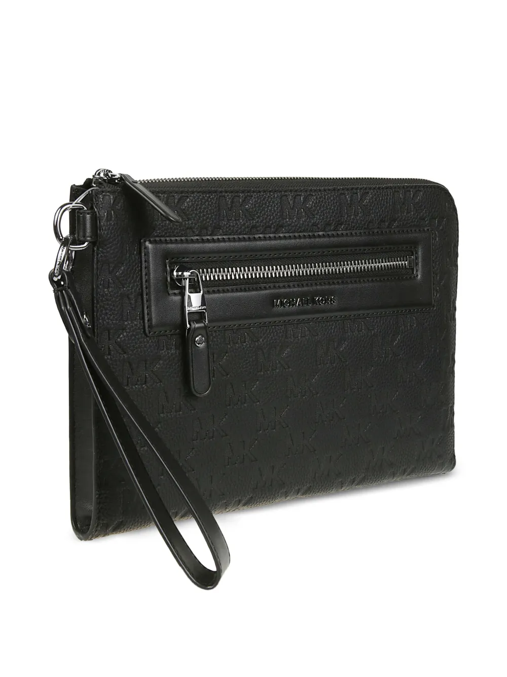 Michael Kors Logo-embossed Leather Pouch - Black 