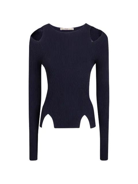Nuur cut-out ribbed-knit sweater