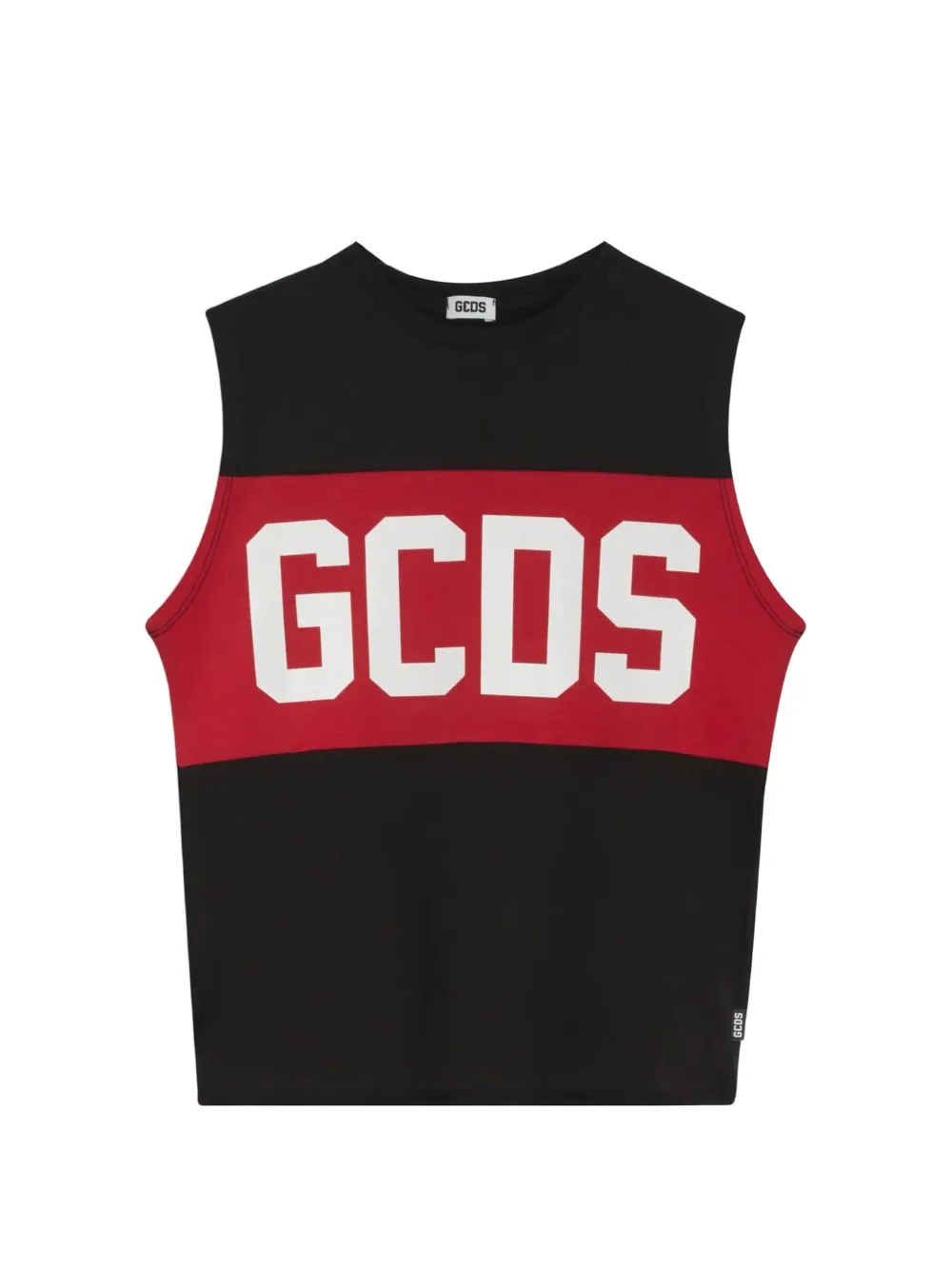 Gcds Kids logo-print sleeveless top - Nero