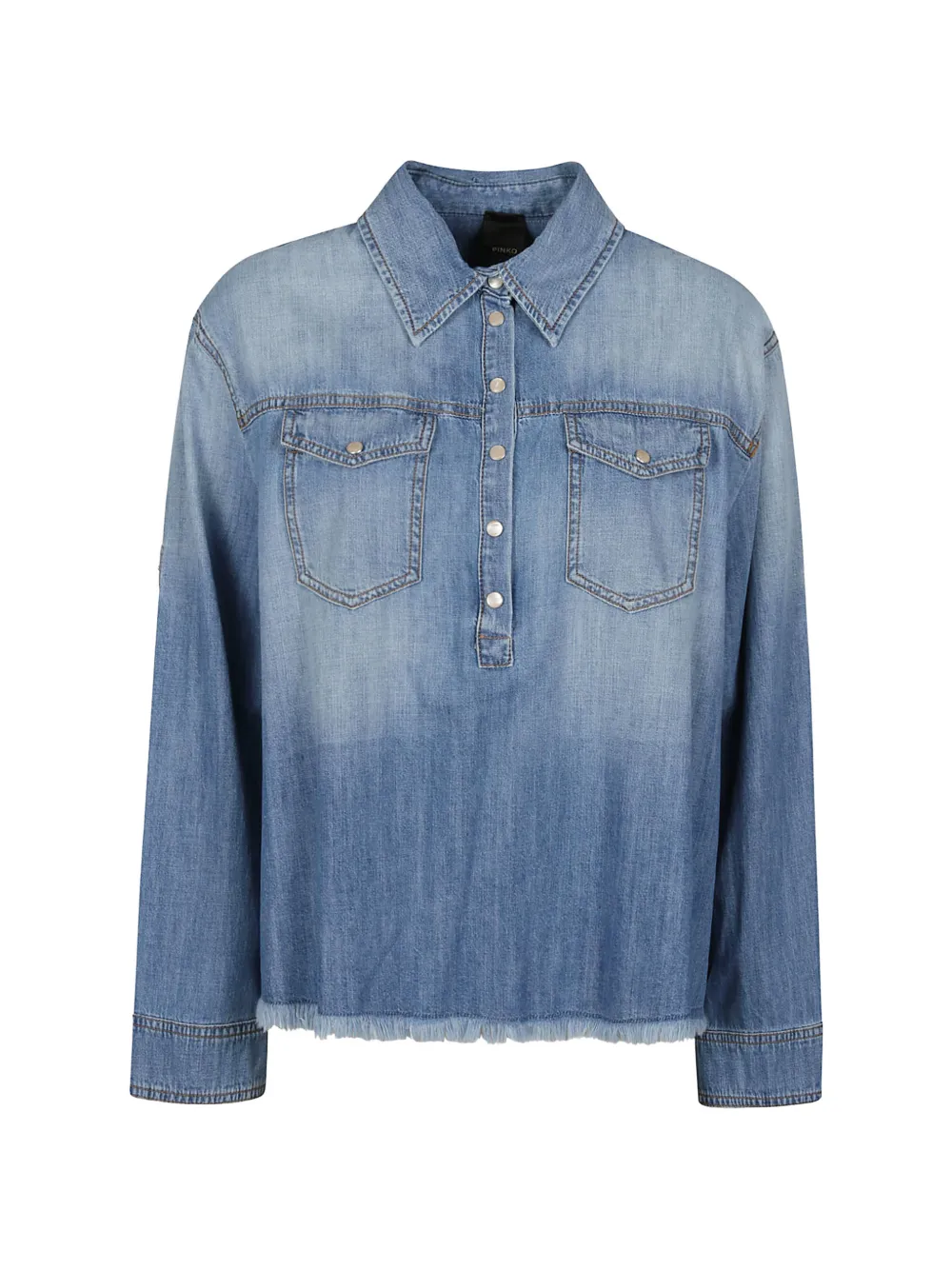 PINKO fringed paisley shirt - Blu