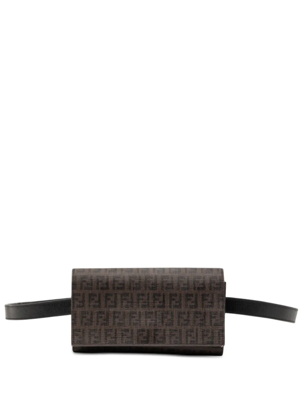 Fendi Pre-Owned 2000-2010 Zucchino Coated Canvas Flap belt bag - Marrone