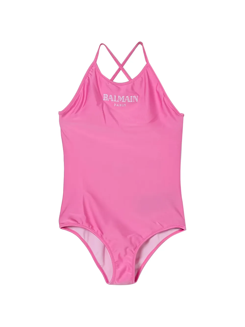 Balmain Kids criss-cross swimsuit - Rosa