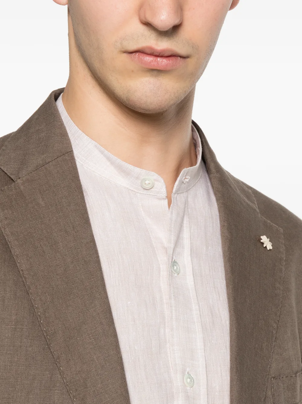 Tagliatore Overhemd met bandkraag Beige