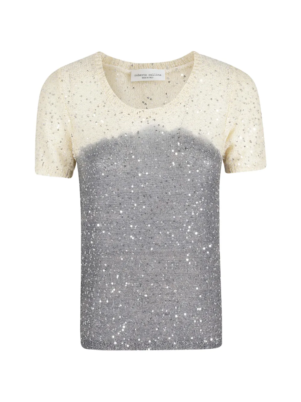 Roberto Collina sequin-embellished ombré T-shirt - Grau