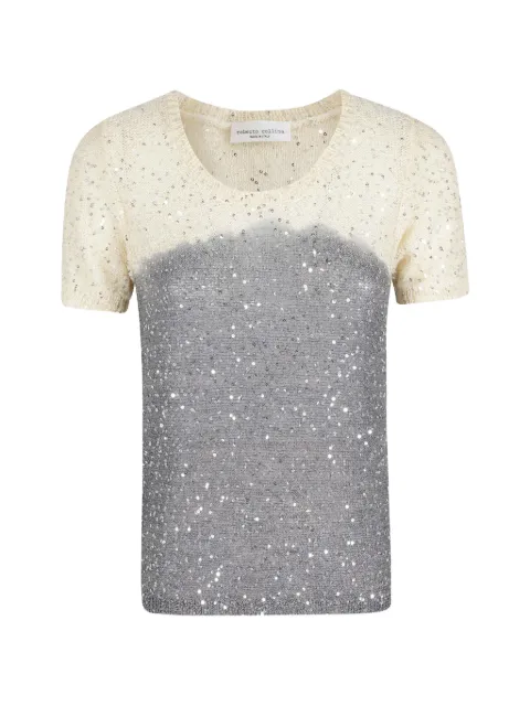 Roberto Collina sequin-embellished ombré T-shirt