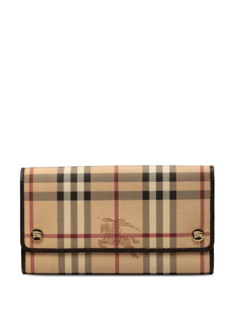 Burberry Pre-Owned cartera continental de lona revestida con motivo Haymarket Check 2000-2017
