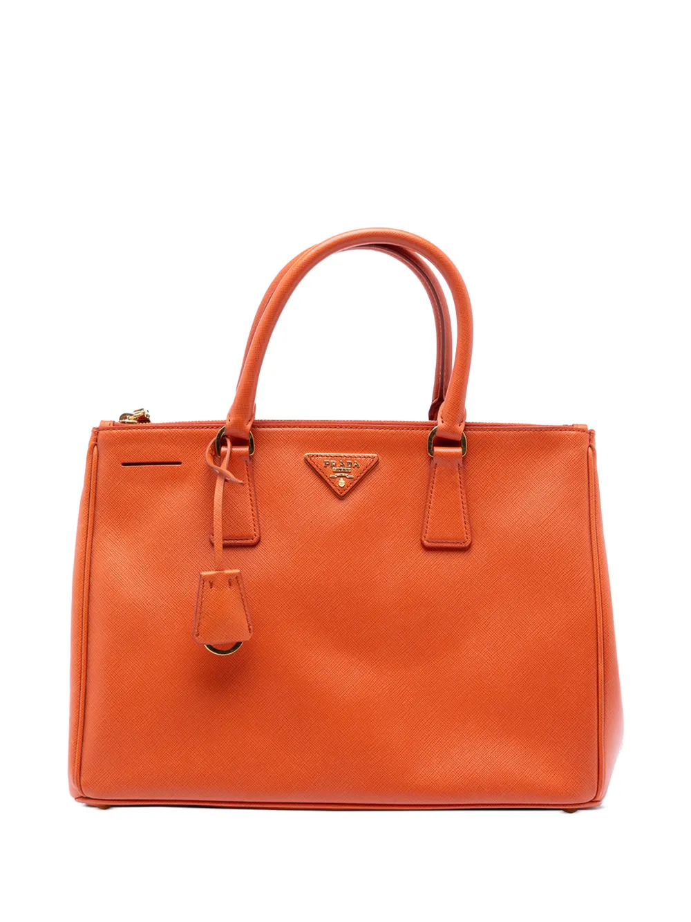 Prada Pre-Owned 2013-2026 Medium Saffiano Lux Galleria Double Zip satchel - Arancione