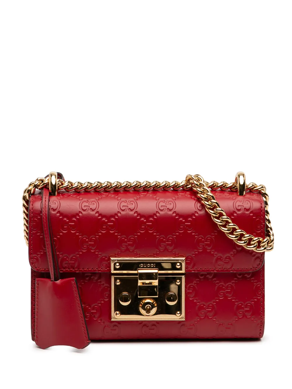 Gucci Pre-Owned 2016-2026 Small Guccissima Padlock crossbody bag - Rosso