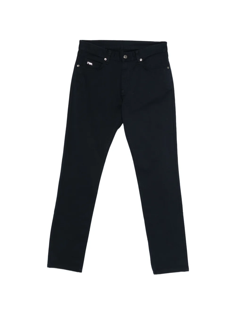 Emporio Armani logo-plaque trousers - Blu