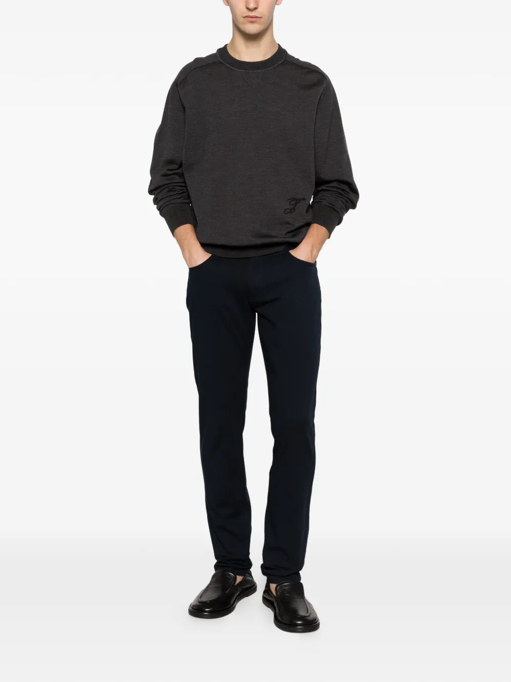Emporio Armani Broek met logoplakkaat Blauw