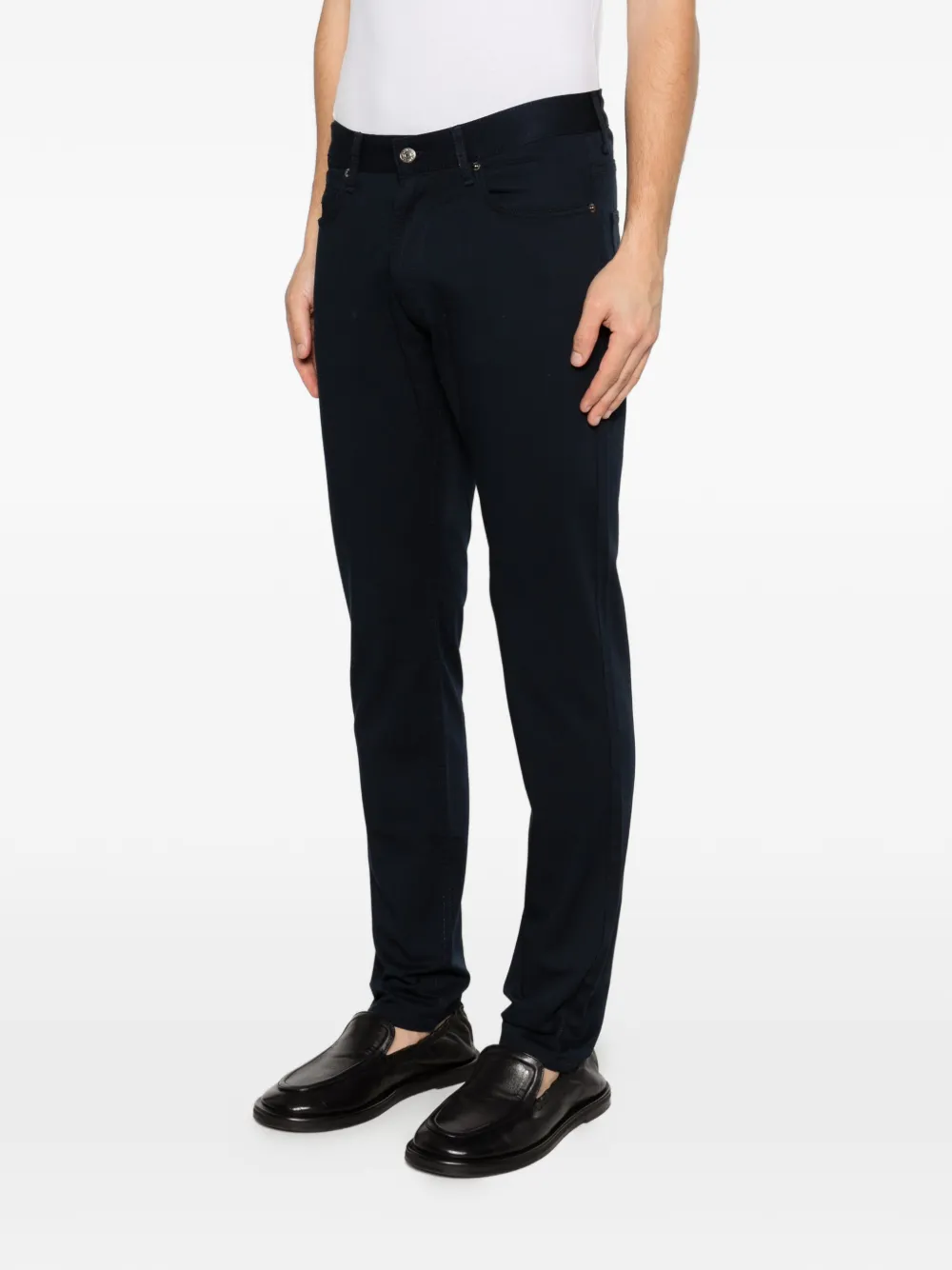 Emporio Armani Broek met logoplakkaat Blauw