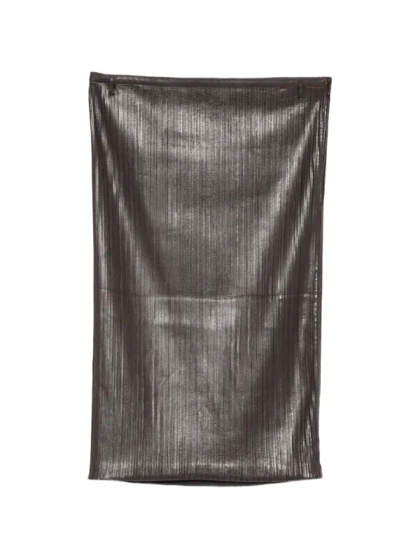 Tom Ford Leather-embroidered Midi Skirt in Brown