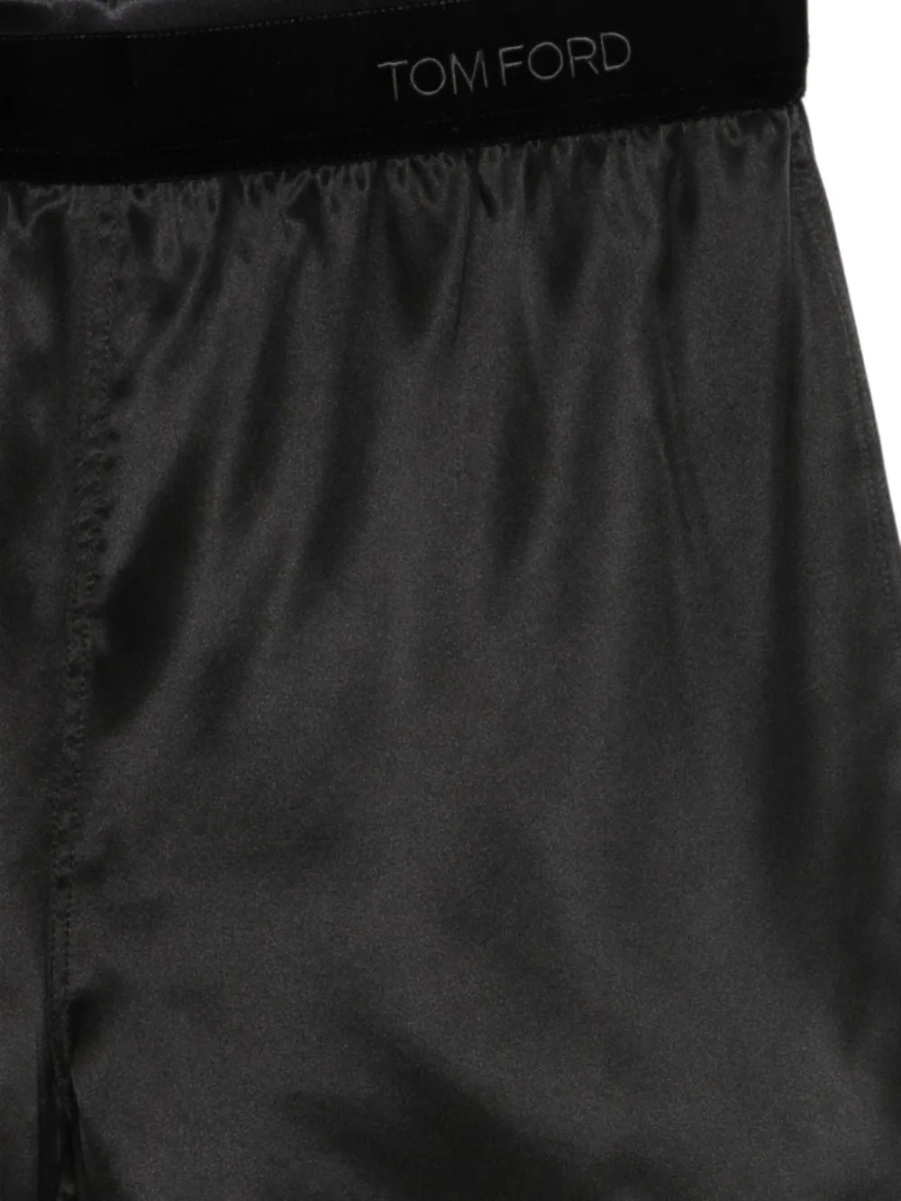 TOM FORD Zijden shorts met logoband Zwart