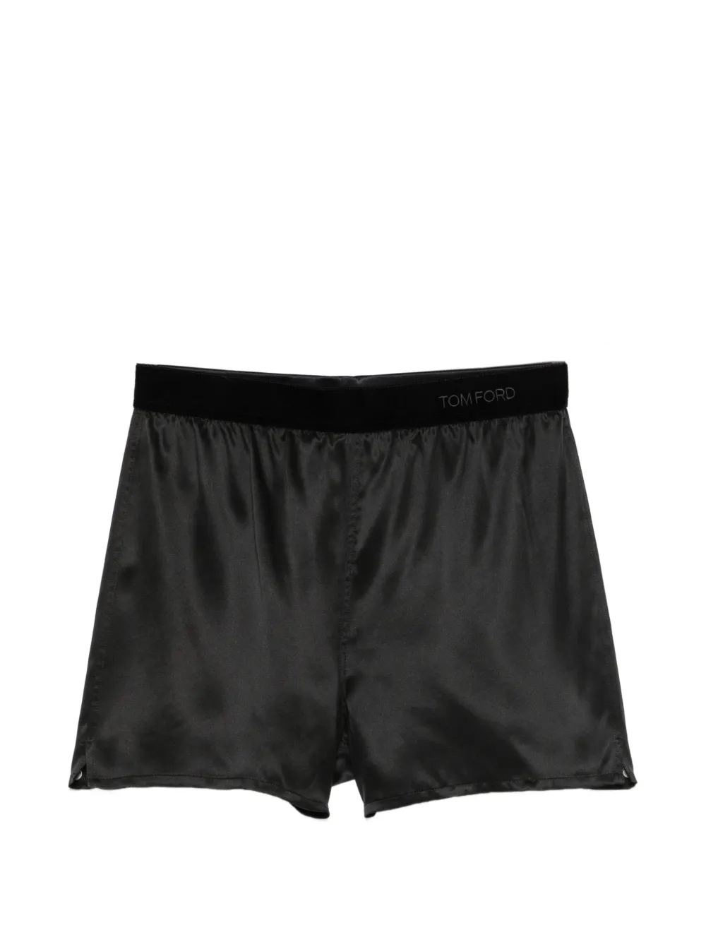 TOM FORD Shorts aus Seide mit Logo - Schwarz