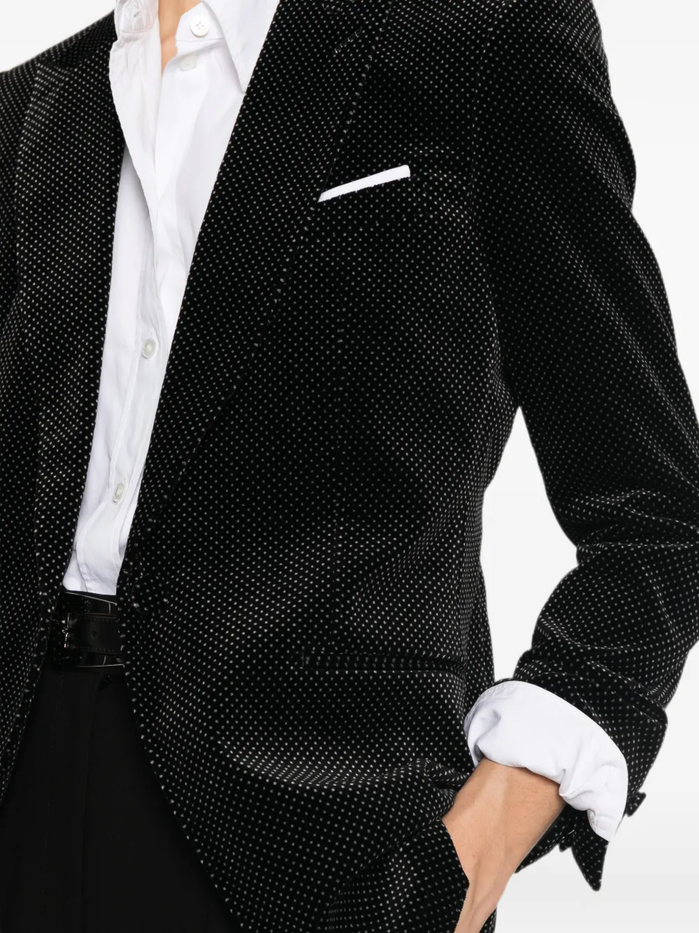 TOM FORD Fluwelen blazer met stippen Zwart